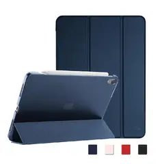 GENERICO - Estuche Protector Smart Case Para Ipad Air 11 Chip M2 Y M3 2024 Y 2025 - Azul Oscuro