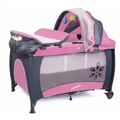 KIDSHOP - Cuna Corral Camping Plegable Toldillo Cambiador S12-7 Rosado