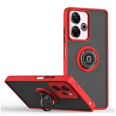 GENERICO - Funda Estuche Mate Con Anillo Compatible Xiaomi Redmi 13 4G Rojo