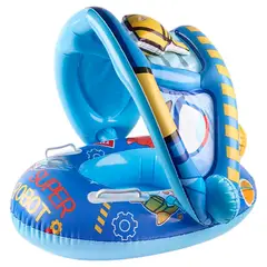 GENERICO - Flotador bebés camaleon techo sombrilla piscina original