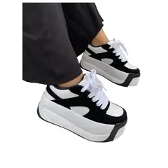EVEGONZ - Zapatos Con Plataforma Estilo Casual de Moda Blanco Negro