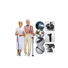 TRUSTY CANE - Baston Ortopedico Plegable Con Linterna Luz Led Color Negro