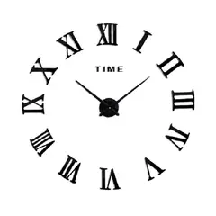 GENERICO - RELOJ DE PARED 3D TAMAÑO GRANDE 100X100CM COLOR NEGRO