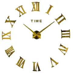GENERICO - RELOJ DE PARED 3D GRANDE TAMAÑO 100X100CM COLOR DORADO
