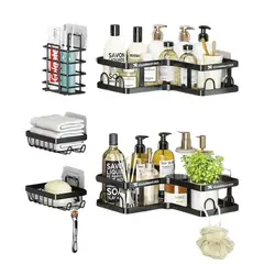 TECNOHOGAR JS - Estantes Para Baño Organizador Para La Ducha 5 Pcs Metalico