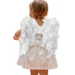COMPRALOENCASA COM - Alas Ángel Pequeñas Peludas Blancas Halloween OF-1529
