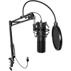 ASIA IMPORT - Kit Micrófono Condensador Usb Tonor Q9, 8 Piezas