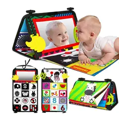 GENERICO - Juguete Sensorial Alto Contraste Libro Suave Espejo Bebe