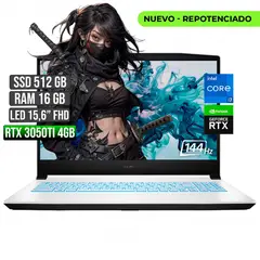 MSI - SWORD INTEL CORE I7-11800H RTX 3050TI 4GB SSD 512GB RAM 16GB LED 15,6 FULL HD 144Hz