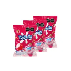 ALDOR - Dulce Chupeta Yogueta Fresa Pop 3 Paq