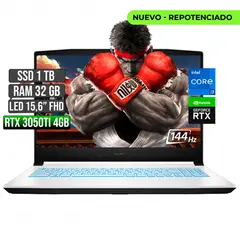 MSI - Portátil Intel Core I7 RTX 3050Ti 32GB RAM 1TB SSD 144Hz