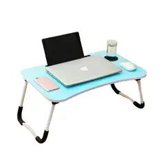 MULTIPLACE COLOMBIA - MESA PLEGABLE PORTATIL TABLET Y COMIDAS IMPORTADO AZUL