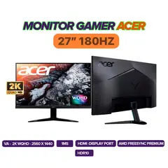 ACER - Monitor Gamer KG272U 27” 2K 180Hz 1ms VA FreeSync Premium HDR10
