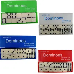 MAZUGI - Domino Juego Mesa Caja Plástica Fichas Casino Puntos Negros