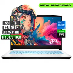 MSI - SWORD INTEL CORE I7-12700H RTX 3070TI 8GB SSD 1TB RAM 16GB LED 15,6 FULL HD 144Hz