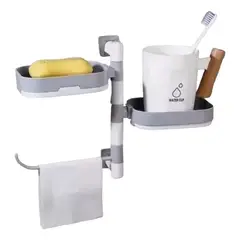 GENERICO - Organizador Ducha Pared Jabonera Giratoriarepisa Toalla Baño