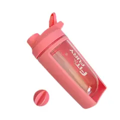 FIT AND FURY - Shaker botilito para proteina con base curva rosa fitandfury