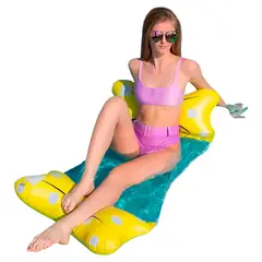 GENERICO - Flotador Hamaca 2 Lados Diseño Niños Adultos Piscina Amarill