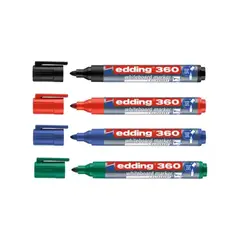 GARABATOS - Kit X4und Marcador Punta Redonda Borrable E-360 - Edding