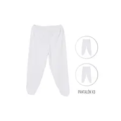 SANTANA - Combo X3 Pantalones Bebé Enterizo Blanco