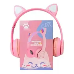 GENERICO - Audífonos Cat Ear Mz-08m Rosado Wireless Headset Bluetooth