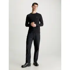 CALVIN KLEIN - Camiseta negra slim manga larga
