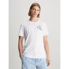 CALVIN KLEIN - Camiseta blanca con monograma meta