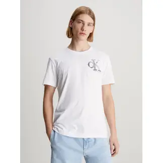 CALVIN KLEIN - Camiseta blanca con monograma meta