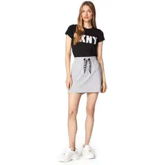 DKNY - Faldas Para Mujer Plg Gris Casual Con Algodón Comodo