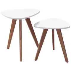 GENERICO - Mesa Nórdica Triangular - Set X 2 - Mediana & Grande