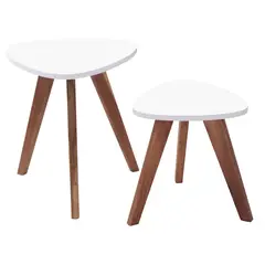 GENERICO - Mesa Nórdica Triangular - Set X 2 - Pequeña & Mediana
