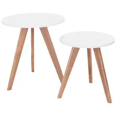 GENERICO - Mesa Auxiliar Nórdica Decorativa - Set X 2 - Grande & Pequeña