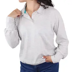 LEC LEE - Camiseta polo manga larga para mujer