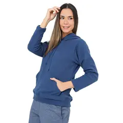 SANTANA - Hoodie Térmico Mujer Quebec Petróleo_.