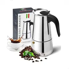 GENERICO - Cafetera Italiana Acero Inoxidable 6 Tazas Expreso Moka
