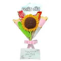 GENERICO - Flor Girasol Tejido Con Dulces