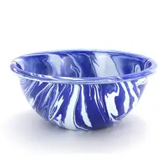 MACUIRA - Bowl para Ensalada 26cm 3.5 Litros en Peltre Esmaltada Duna Azul