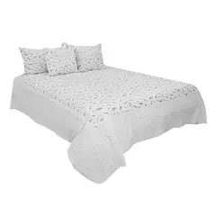 HOMETEX - TENDIDO PLUMAS KING BLANCO PLATEADO