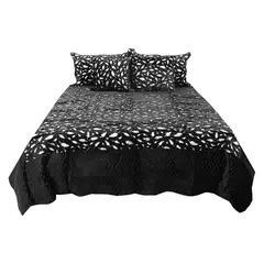 HOMETEX - TENDIDO PLUMAS KING NEGRO PLATEADO