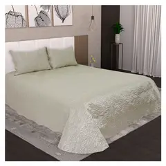 HOMETEX - TENDIDO PRAGA FULL QUEEN AMARILLO METALIZADO