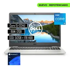 DELL - PORTATIL INSPIRON Intel Core i5-1334U 15.6" FHD 12GB RAM 512GB SSD - 1TB HDD Win 11 Pro