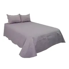 HOMETEX - TENDIDO PRAGA FULL QUEEN LILA METALIZADO