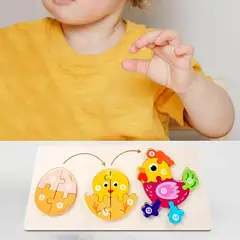 IKSA - Rompecabezas Montessori Secuencial Con Temática De Pollito