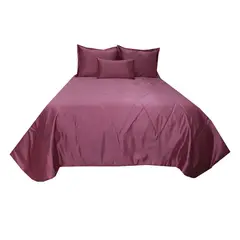HOMETEX - TENDIDO SATIN GOLD DOBLE ROSADO OSCURO