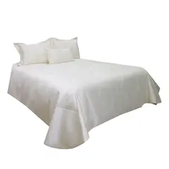 HOMETEX - TENDIDO SATIN GOLD SEMIDOBLE BLANCO PERLA
