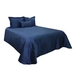 HOMETEX - TENDIDO SATIN GOLD SEMIDOBLE AZUL REY