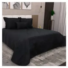HOMETEX - TENDIDO SATIN GOLD SENCILLO NEGRO