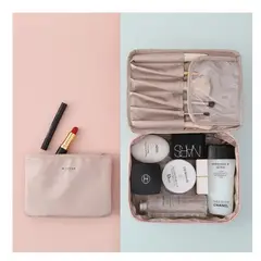 AFM - Bolso Cosmetiquera Para Dama Impermeable Diseño Tela Lisa