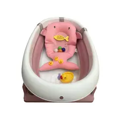 GENERAC - Bañera plegable para bebe con cojin termometro patos pimpon