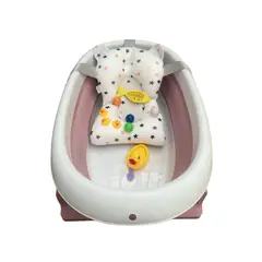 GENERAC - Bañera plegable para bebe con cojin termometro patos pimpon